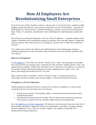 How AI Employees Are Revolutionizing Small Enterprises