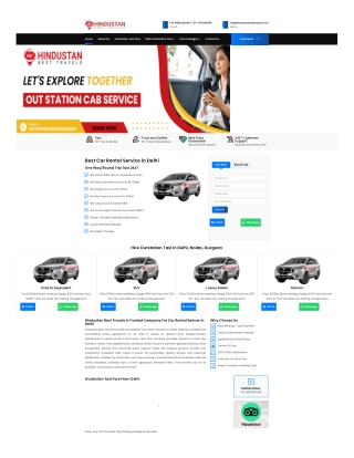 Best Outstation Taxi & Car Rental Service in Delhi | Hindustan Best Travels