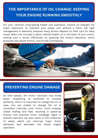 The Importance of Oil Change Keeping Your Engine Running Smoothly