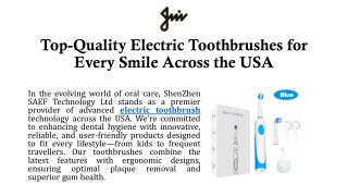 Premium Electric Toothbrush in USA – Advanced Sonic & Battery-Powered Oral Care