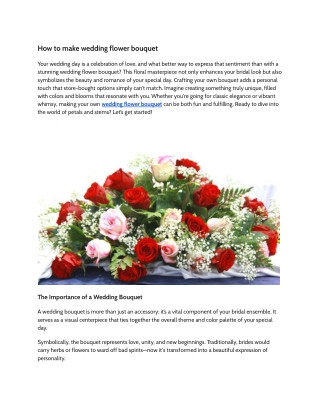 How to make wedding bouquets with fresh flowers