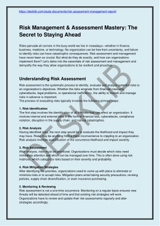 https desklib com study documents risk assessment