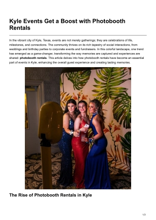 Kyle Events Get a Boost with Photobooth Rentals