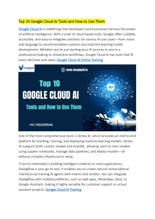 top 10 google cloud ai tools and how to use them