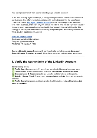 Where can I buy LinkedIn accounts (PVA & Phone Verified) safely?