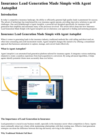 insurance lead generation made simple with agent