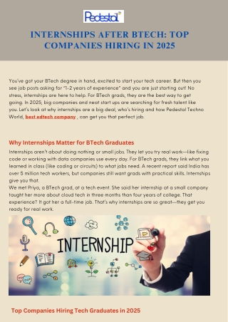 Internships After BTech Top Companies Hiring in 2025