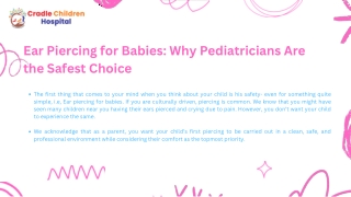 Ear Piercing for Babies: Why Pediatricians Are the Safest Choice