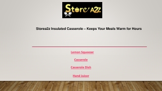 Storea2z Insulated Casserole – Keeps Your Meals Warm for Hours