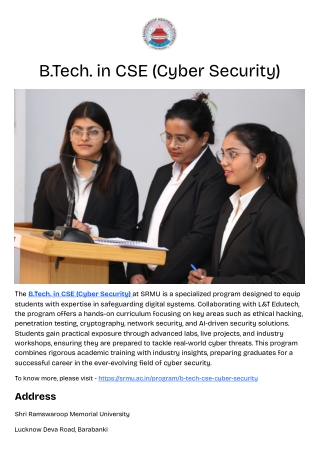 b tech in cse cyber security