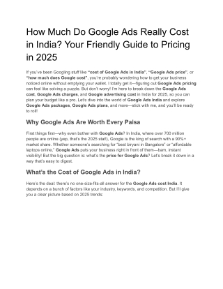 How Much Do Google Ads Really Cost in India