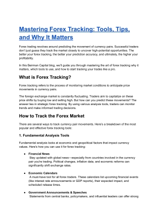 Forex Tracking: Predict Forex World Tracking Market Like a Pro