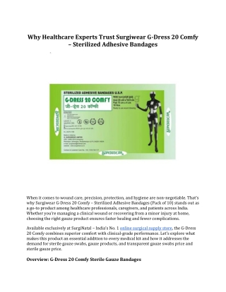 why healthcare experts trust surgiwear g dress