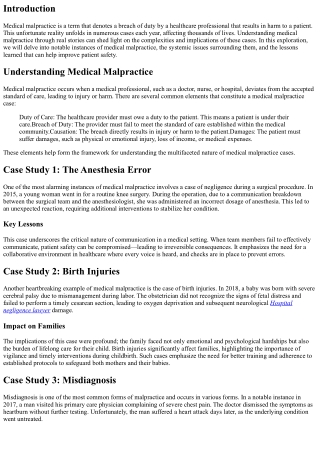 Inside Look: Real Stories of Medical Malpractice