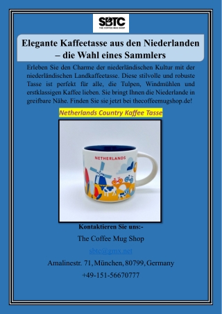 Elegante Kaffeetasse aus den Niederlanden – die Wahl eines Sammlers