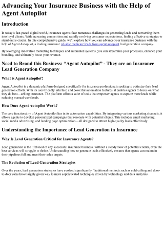 advancing your insurance business with the help