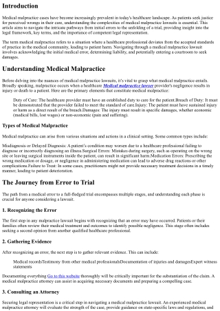 From Error to Trial: Navigating Medical Malpractice Lawsuits