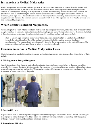 introduction to medical malpractice