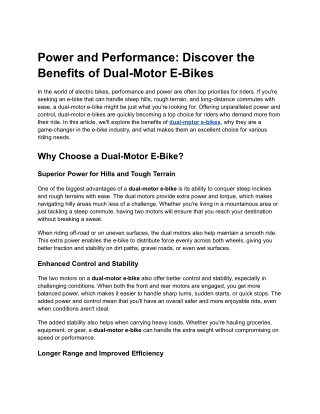 power and performance discover the benefits