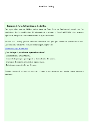 pura vida drilling