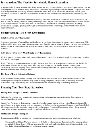 introduction the need for sustainable home