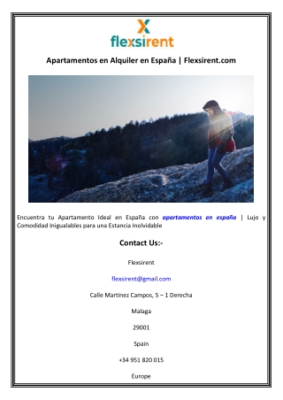 Apartamentos en Alquiler en España  Flexsirent.com