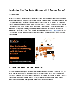 How Do You Align Your Content Strategy with AI-Powered Search
