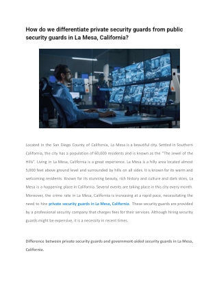 how do we differentiate private security guards