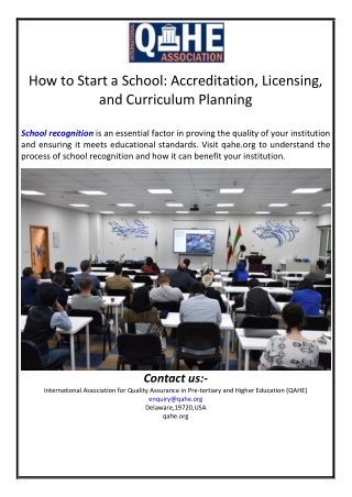 How to Start a School: Accreditation, Licensing, and Curriculum Planning