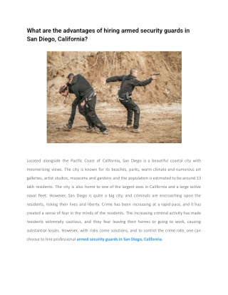 What are the advantages of hiring armed security guards in San Diego, California