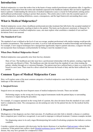 When Trust is Broken: Understanding Medical Malpractice Cases