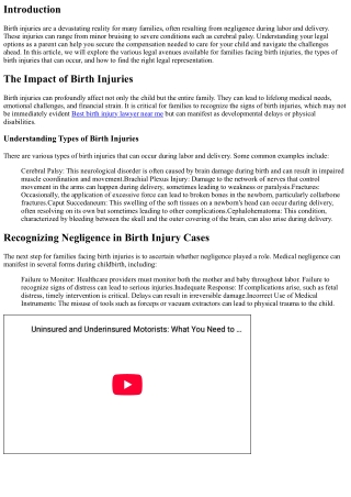 Legal Options for Families Facing Birth Injuries