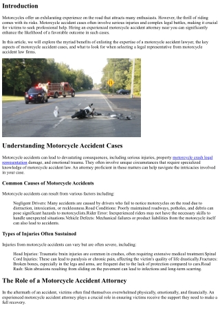 The Benefits of Hiring an Experienced Motorcycle Accident Attorney Near Me