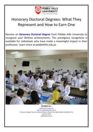 Honorary Doctoral Degrees: What They Represent and How to Earn One