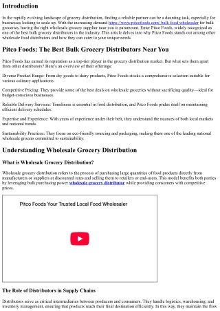 Pitco Foods: The Best Bulk Grocery Distributors Near You