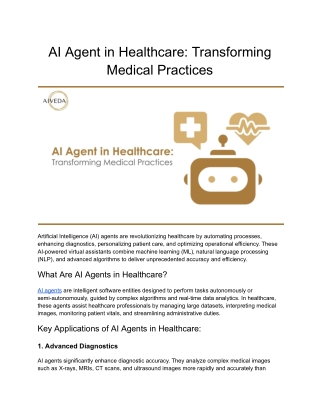 AI Agent in Healthcare_ Revolutionizing Patient Care and Operational Efficiency