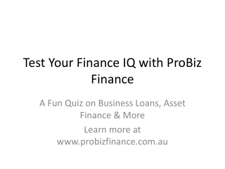 test your finance iq with probiz finance