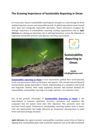 the growing importance of sustainable reporting