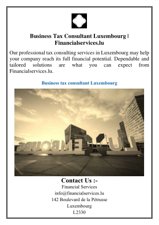Business Tax Consultant Luxembourg | Financialservices.lu