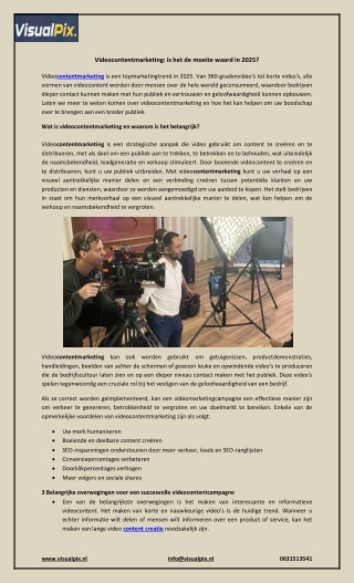 videocontentmarketing is het de moeite waard