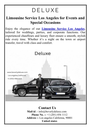 Limousine Service Los Angeles – Perfect for Corporate & Special Events