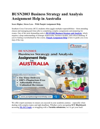 busn2003 business strategy andanalysis assignment