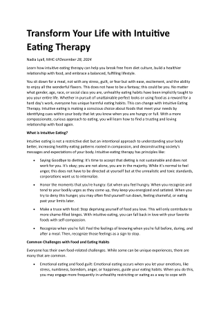 Eating Therapy