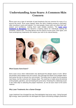 Understanding Acne Scars as a Common Skin Concern