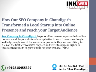 How Our SEO Company in Chandigarh Transformed a Local Startup into Online