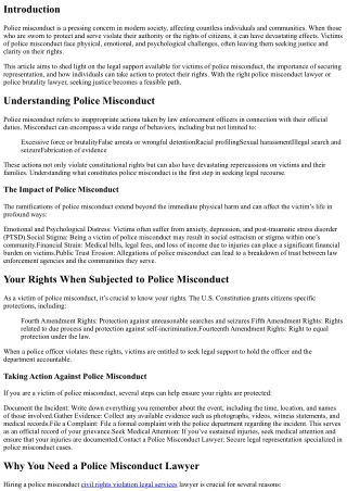 Legal Support for Victims of Police Misconduct: Your Rights Matter