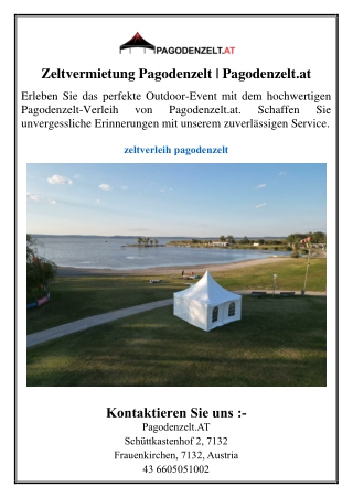 Zeltvermietung Pagodenzelt | Pagodenzelt.at