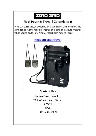 neck pouches travel zerogrid com