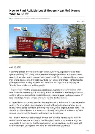 How to Find Reliable Local Movers Near Me: What to Know