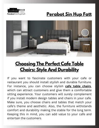 Choosing The Perfect Cafe Table Chairs: Style And Durability